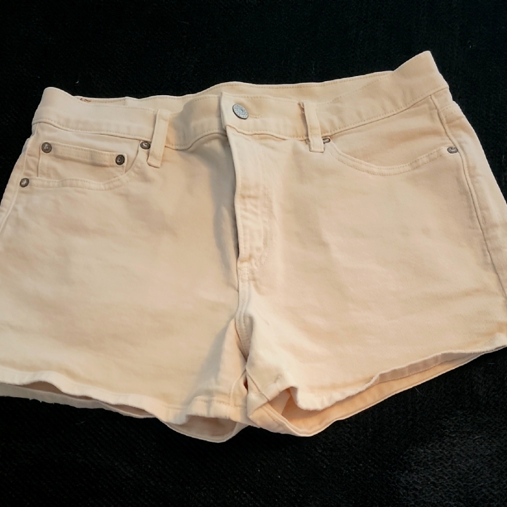 American Eagle Outfitters Cream Jean Shorts High-Rise